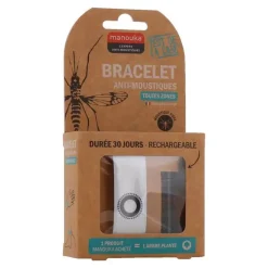 Manouka Mückenschutz Armband Erwachsene weiß, 1 P> Mückenschutz