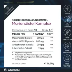 Mariendistel Komplex Artischocke + Löwenzahn veg.Kps, 90 St