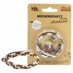 Mückenschutz Armband PU Leder braun / weiß KDA, 1 St> Mückenschutz