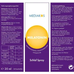Melatonin Ashwagandha Mediakos Schlaf Spray vegan, 50 ml