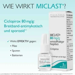 Miclast 80 mg / g wirkstoffhaltiger Nagellack, 3 ml