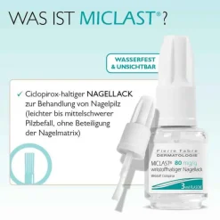Miclast 80 mg / g wirkstoffhaltiger Nagellack, 3 ml