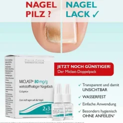 Miclast 80 mg / g wirkstoffhaltiger Nagellack, 2X3 ml