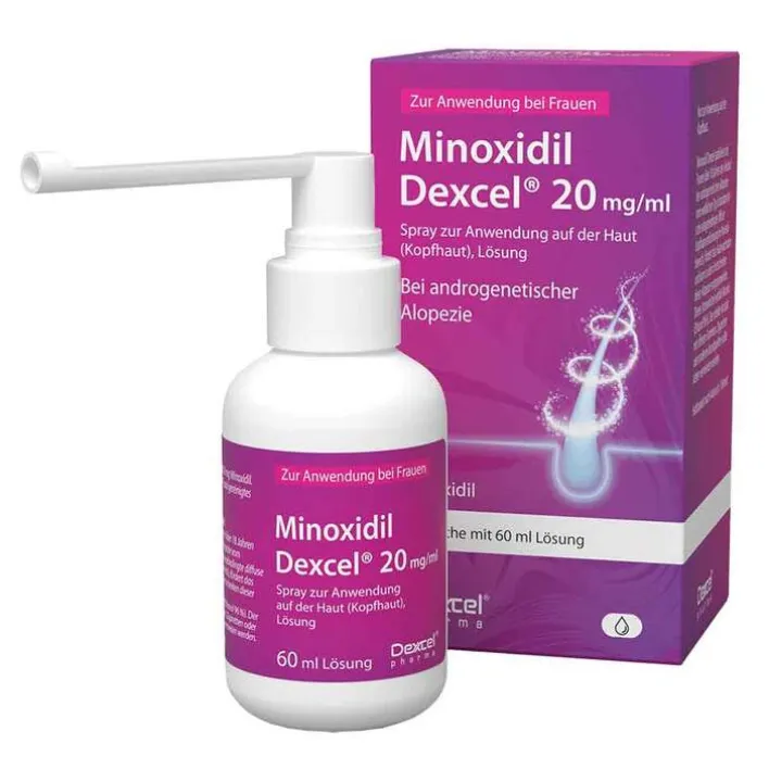 Dexcel Minoxidil 20 mg / ml Spray z.Anw.a.d.Kopfhaut, 60 ml> Mittel Gegen Haarausfall