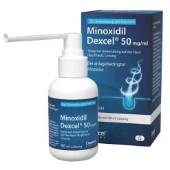 Dexcel Minoxidil 50 mg / ml Spray z.Anw.a.d.Kopfhaut, 60 ml> Mittel Gegen Haarausfall