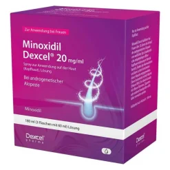 Minoxidil Dexcel 20 mg / ml Spray z.Anw.a.d.Kopfhaut, 3X60 ml