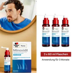 MINOXIDIL DoppelherzPharma 50 mg/ml Lösung für Männer, 3X60 ml