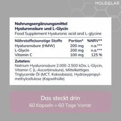 MoleQlar Longevity Hyaluron + Glycin Kapseln, 60 St><noscript><img width=