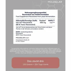 Moleqlar Resveratrol Trans-Resveratrol Pulver, 100 g><noscript><img width=