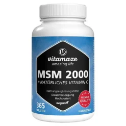 Vitamaze MSM 2000 + Vitamin C Acerola Extrakt Tabletten, 365 St> Msm Schwefel