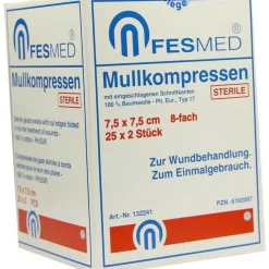 Mullkompressen ES 7,5x7,5 cm steril 8-fach, 25X2 St