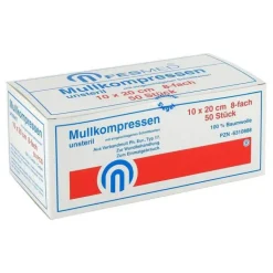 Mullkompressen ES 10x20 cm unsteril 8-fach, 50 St