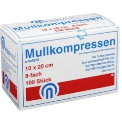 Mullkompressen ES 10x20 cm unsteril 8-fach, 100 St