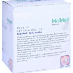 Mullkompressen 7,5x7,5 cm steril 8fach, 25X2 St