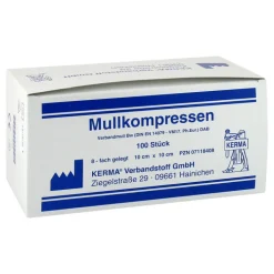 Kerma Mullkompressen 10x10 cm unsteril 8-fach BW, 100 St> Sterile Kompressen
