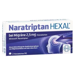 Hexal Naratriptan bei Migräne 2,5 mg Filmtabletten, 2 St> Migräne Tabletten