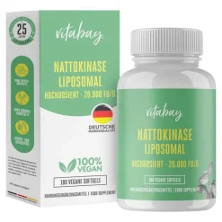 Vitabay Nattokinase Hochdosiert 20.000 FU / g Weichkapseln, 180 St> Enzyme
