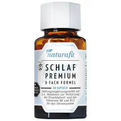 Naturafit Schlaf Premium 8-fach Formel Kapseln, 60 St> Melatonin Tabletten