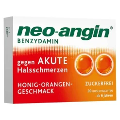 Neo Angin neo-angin Benzydamin gegen akute Hasschmerzen Honig Orange, 20 St> Halsschmerztabletten
