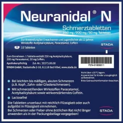 Neuranidal N Schmerztabletten, 10 St