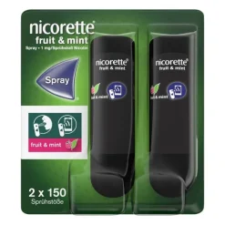 Nicorette Fruit & Mint Spray 1 mg / Sprühstoß Nfc, 2 St> Nikotinspray Und Inhaler