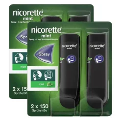 Nicorette Mint Spray mit 1 mg Nikotin pro Sprühstoß, 2x2 St> Nikotinspray Und Inhaler