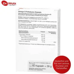 Dr. Wolz Omega 3 Fettsäuren 500 mg / 60% Kapseln, 60 St><noscript><img width=