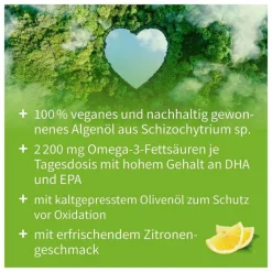 Omega-3 Vegan 2200mg mit 1351 DHA 672 EPA Algenöl Öl, 100 ml