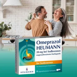 Omeprazol HEUMANN 20 mg bei Sodbrennen magensaftresistent Hartk., 7 St