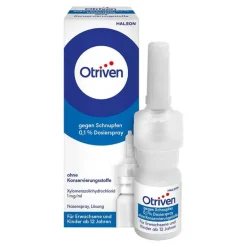 Otriven gegen Schnupfen 0,1 % Nasenspray (Dosierspray) ohne Konservierungsstoffe, 10 ml> Schnupfen & Nasennebenhöhlen