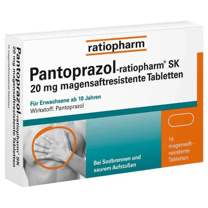 Ratiopharm Pantoprazol-® SK 20 mg magensaftresistente Tabletten, 14 St> Sodbrennen Medikamente|Pantoprazol