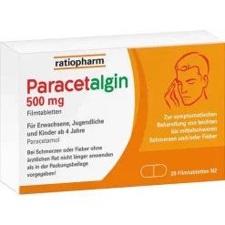 Paracetalgin 500 mg Filmtabletten, 20 St> Zahnschmerztabletten|Paracetamol