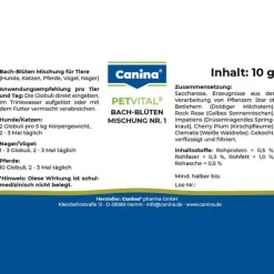 Petvital Bachblüten Nr.1 Globuli vet. (für Tiere), 10 g