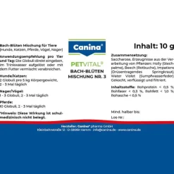 Petvital Bachblüten Nr.3 Globuli vet. (für Tiere), 10 g