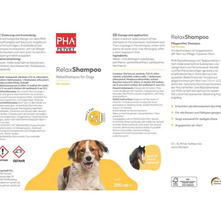 PhA Relaxshampoo für Hunde, 250 ml> Fell & Haut