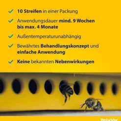 Polyvar YELLOW gegen Milben für den Bienenstock, 10 St><noscript><img width=