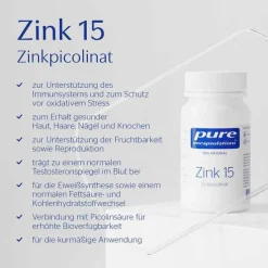 Pure Encapsulations Zink 15 Zinkpicolinat Kapseln, 60 St