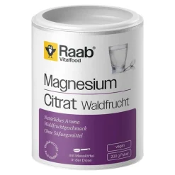 Raab Vitalfood Magnesiumcitrat Waldfrucht Pulver, 200 g> Magnesium