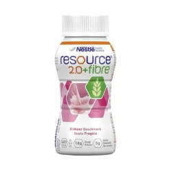 Resource 2.0 + fibre Erdbeere, 4X200 ml> Trinknahrung