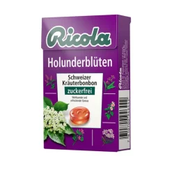 Ricola ohne Zucker Box Holunderblüten Bonbons, 50 g> Zuckerfreie Bonbons