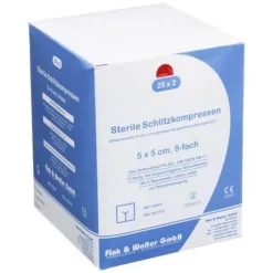 Schlitzkompressen 5x5cm 8fac, 25X2 St> Sterile Kompressen