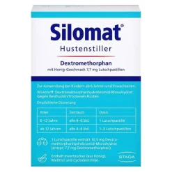 Silomat Hustenstiller Dextromethorphan mit Honig-Geschmack, 40 St> Hustenstiller