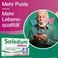 Soledum addicur 200 mg magensaftresistent Weichkapseln, 100 St> Schnupfen & Nasennebenhöhlen|Hustenlöser