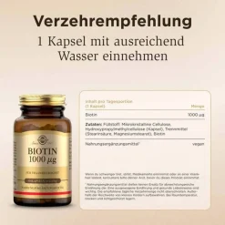 Solgar Biotin 1000 µg Kapseln, 50 St><noscript><img width=