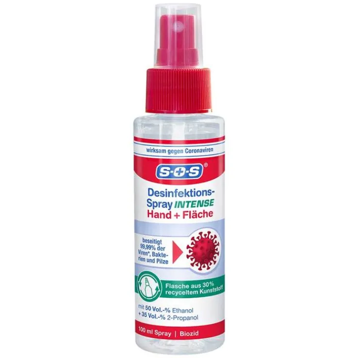 SOS Desinfektions-Spray INTENSE Hand + Fläche, 100 ml