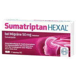 Hexal Sumatriptan bei Migräne 50 mg Tabletten, 2 St><noscript><img width=