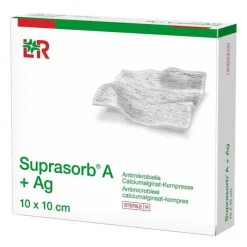 Suprasorb A + Ag Antimik.Cal.Alginat Kompresse 10x10 cm, 10 St> Sterile Kompressen