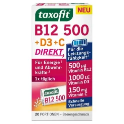 Taxofit Energie B12 500 + D3 + C Direkt Granulat, 20 St><noscript><img width=