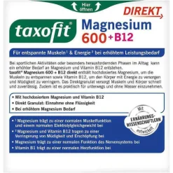Taxofit Magnesium 600 + B12 Direkt Granulat, 20 St