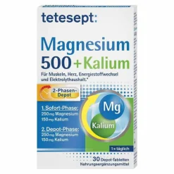 Tetesept Magnesium 500 + Kalium Tabletten, 30 St> Magnesium|Kalium